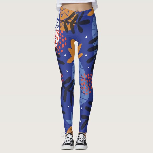 Abstracte ananassen bladeren  patroon leggings (Voorkant)