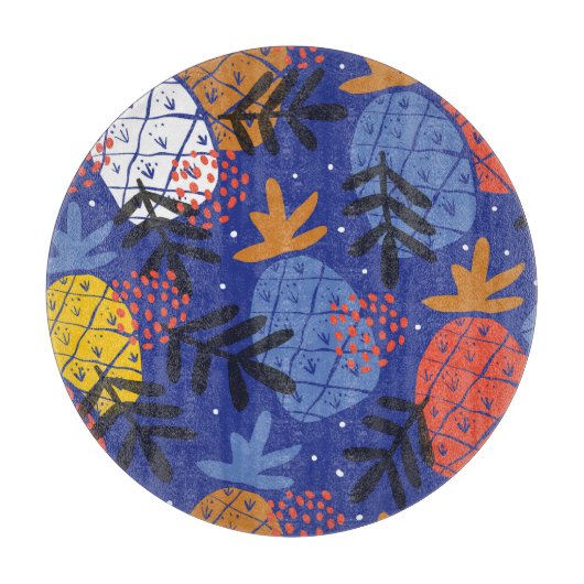 Abstracte ananassen bladeren patroon snijplank (Voorkant)