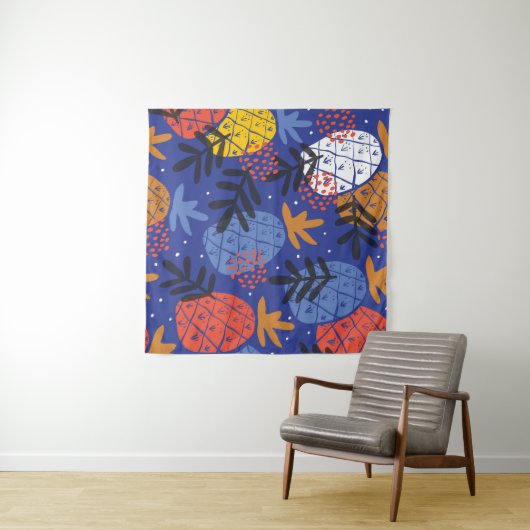 Abstracte ananassen bladeren  patroon wandkleed (In Situ (horizontaal))