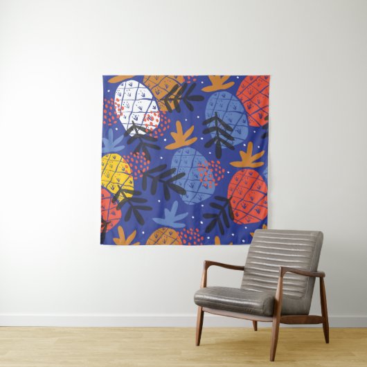 Abstracte ananassen bladeren patroon wandkleed (In situ)