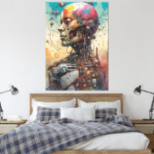 Abstracte Anatomische Cyborg Canvas Print (Insitu (Slaapkamer))
