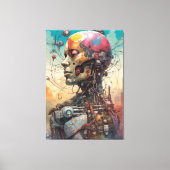 Abstracte Anatomische Cyborg Canvas Print (Voorkant)