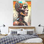 Abstracte Anatomische Cyborg Canvas Print (Insitu (Slaapkamer))