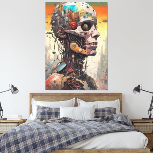 Abstracte Anatomische Cyborg Canvas Print (Insitu (Slaapkamer))