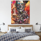 Abstracte Anatomische Cyborg Canvas Print (Insitu (Slaapkamer))