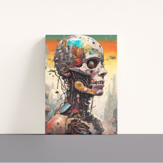Abstracte Anatomische Cyborg Canvas Print
