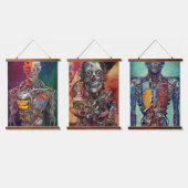 Abstracte anatomische cyborg hangend wandkleed (Driedubbel)