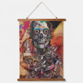 Abstracte anatomische cyborg hangend wandkleed (Voorkant 2)