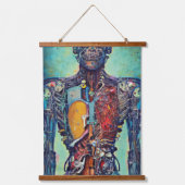 Abstracte anatomische cyborg hangend wandkleed (Voorkant 3)