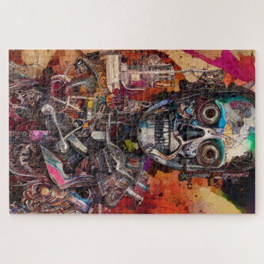 Abstracte anatomische cyborg legpuzzel (Horizontaal)