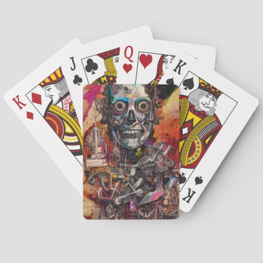 Abstracte anatomische cyborg pokerkaarten (Achterkant)