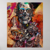 Abstracte anatomische cyborg poster (Voorkant)