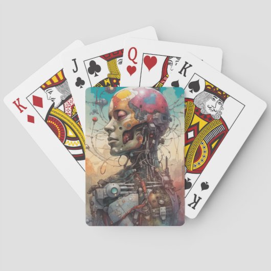 Abstracte Anatomische Cyborg Spelen Kaart (Achterkant)