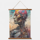 Abstracte Anatomische Cyborg Wandtapijt Hangend Wandkleed (Voorkant)