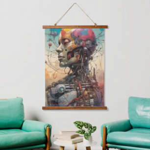 Abstracte Anatomische Cyborg Wandtapijt Hangend Wandkleed