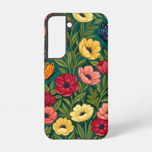 Abstracte Anemone Vlinders Samsung Hoesjes Galaxy Hoesje