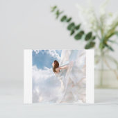 Abstracte Angel Cloudy Flutter Dress Briefkaart (Staand voorkant)