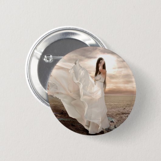 Abstracte Angel White — bedrukte schoonheid Ronde Button 5,7 Cm (Voorkant /achterkant)