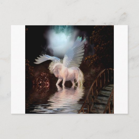 Abstracte Angel White Horse Briefkaart (Voorkant)