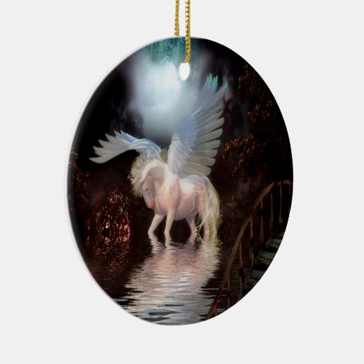 Abstracte Angel White Horse Keramisch Ornament (Rechts)