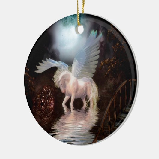 Abstracte Angel White Horse Keramisch Ornament (Links)