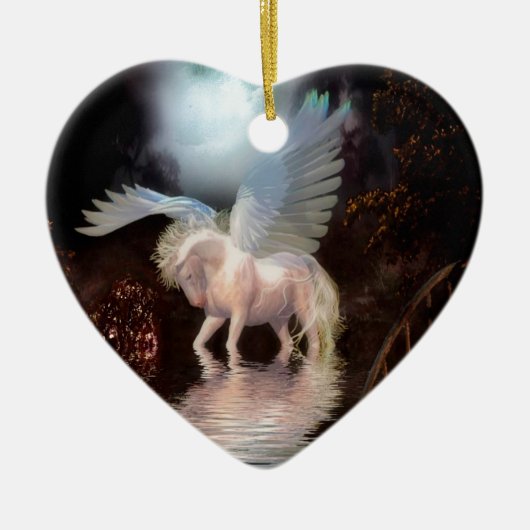 Abstracte Angel White Horse Keramisch Ornament (Voorkant)