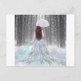Abstracte Angel Winter Snow Princess Briefkaart