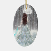 Abstracte Angel Winter Snow Princess Keramisch Ornament (Rechts)