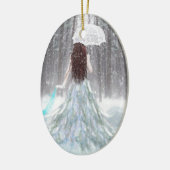 Abstracte Angel Winter Snow Princess Keramisch Ornament (Links)