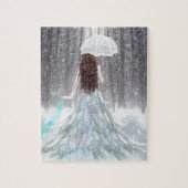 Abstracte Angel Winter Snow Princess Legpuzzel (Verticaal)