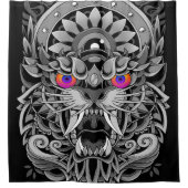 abstracte Angry Tiger Douchegordijn (Voorkant)