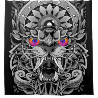 abstracte Angry Tiger Douchegordijn