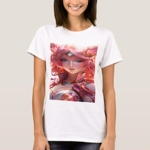 Abstracte anime kunst van een magisch meisje T-shi T-shirt