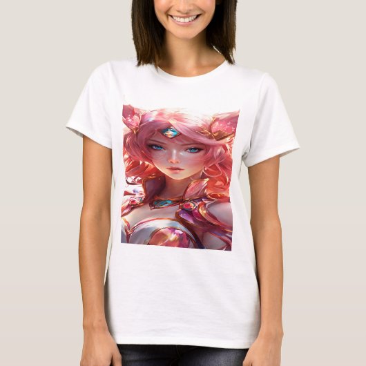 Abstracte anime kunst van een magisch meisje T-shi T-shirt (Voorkant)