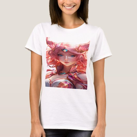 Abstracte anime kunst van een magisch meisje t-shirt (Voorkant)