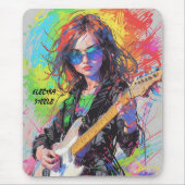 Abstracte anime rock gitarist muismat (Voorkant)