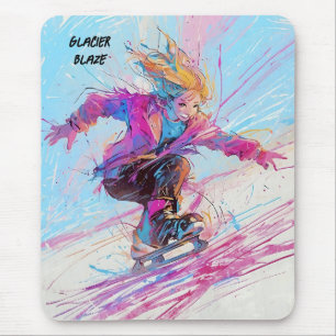 Abstracte anime schaatser muismat