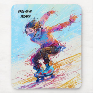 Abstracte anime schaatser muismat
