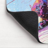 Abstracte anime sneeuwskiër bewerkbare muismat (Hoek)