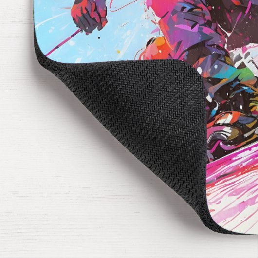 Abstracte anime sneeuwskiër downhill muismat (Hoek)