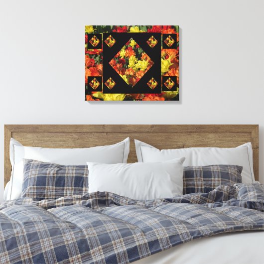 Abstracte anjercanvas afdrukken (20 x 16) (Insitu (Slaapkamer))