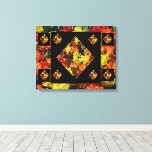 Abstracte anjercanvas afdrukken (20 x 16) (Insitu (Houten vloer))