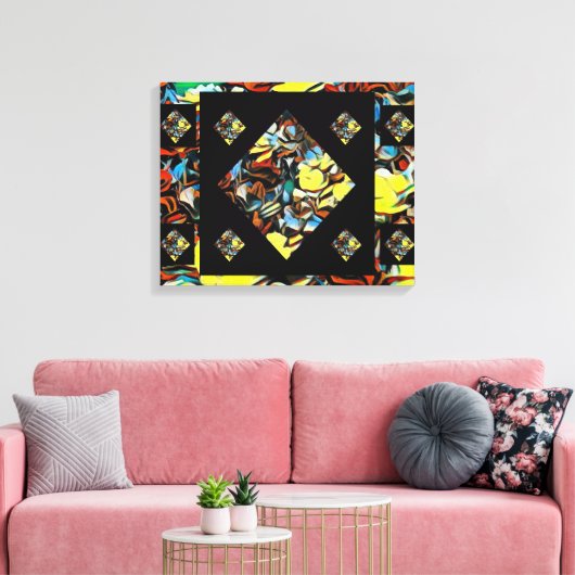 Abstracte anjers (dromen) - 20 x 16 canvas afdruk (Insitu (Woonkamer))