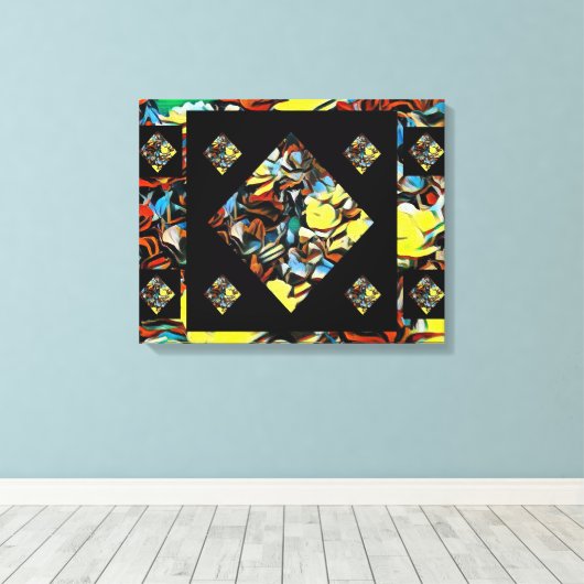 Abstracte anjers (dromen) - 20 x 16 canvas afdruk (Insitu (Houten vloer))