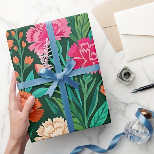 Abstracte Anjers Vlinders Inpakpapier (Geschenken)