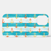 Abstracte ankers: waterverf streeppatroon. Case-Mate iPhone case (Achterkant (horizontaal))