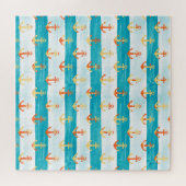 Abstracte ankers: waterverf streeppatroon. legpuzzel (Horizontaal)