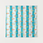 Abstracte ankers: waterverf streeppatroon. wandkleed (Voorkant (horizontaal))