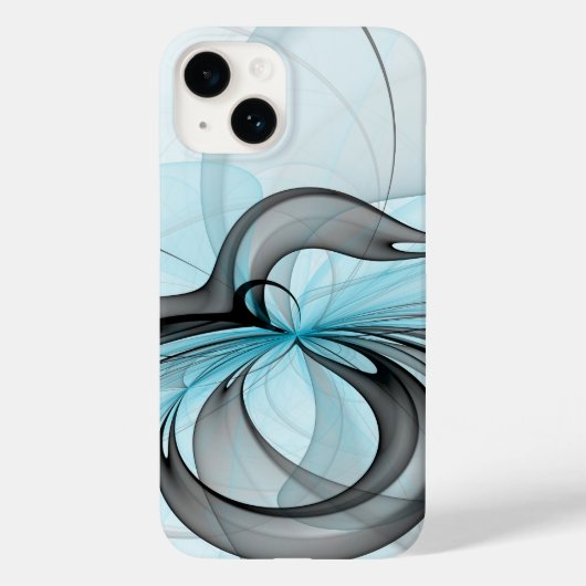 Abstracte Anthracietgrijs Blauw Moderne Fractale K Case-Mate iPhone Case (Achterkant)