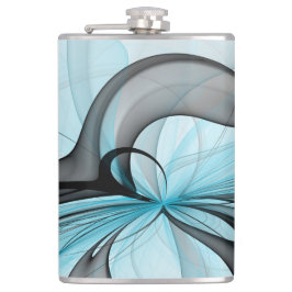 Abstracte Anthracietgrijs Blauw Moderne Fractale K Heupfles